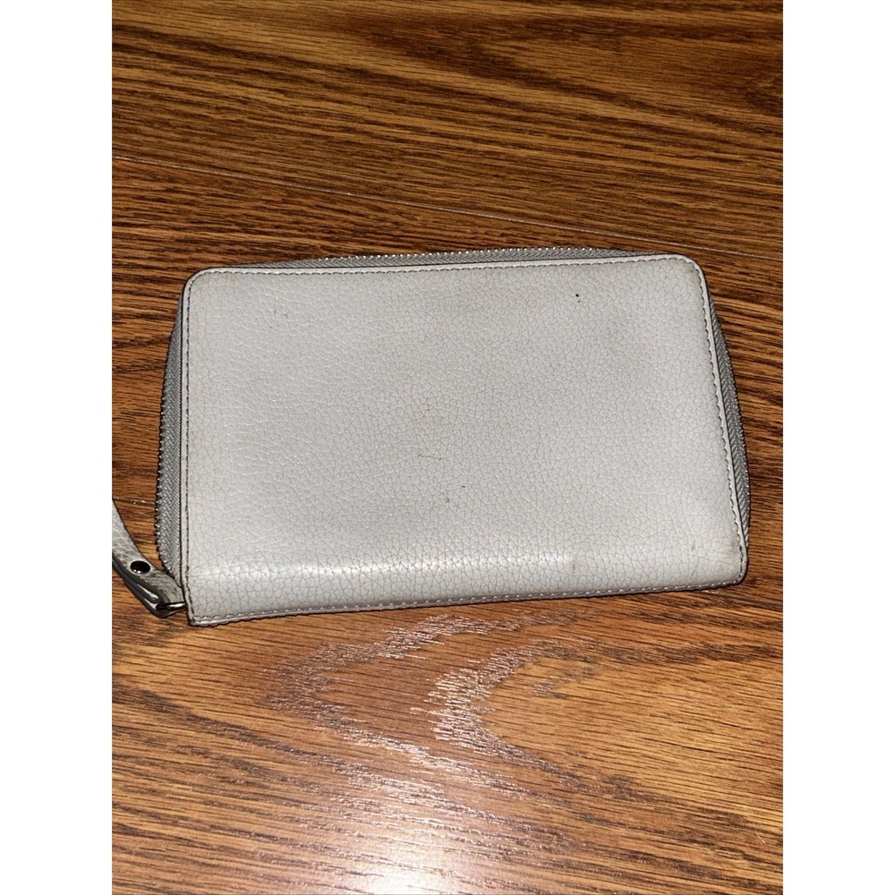 EUC MARC JACOBS LIGHT Dove GENUINE Pebbled Leather Wallet Wristlet New MSPR $155 - Picture 6 of 7